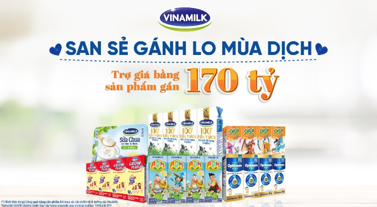45.000 phần quà được Vinamilk gửi đến người dân 3 tỉnh thành phố, góp phần san sẻ khó khăn mùa dịch